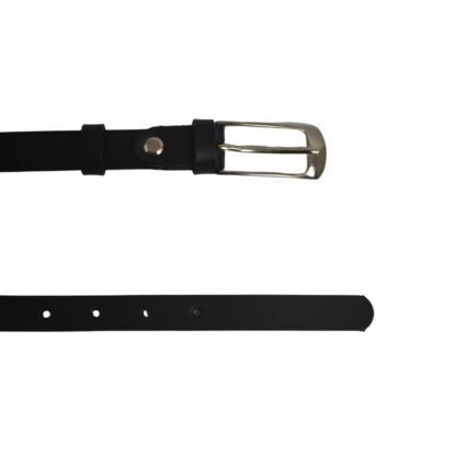Slim leather belt black
