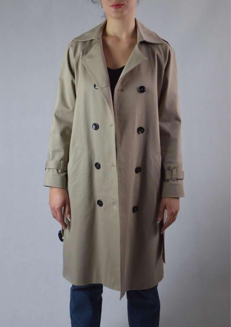 Cotton gabardine trench coat